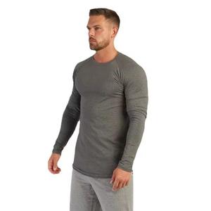 Camiseta de manga larga con estampado personalizado de doble capa lavada estética para hombre, camisas de manga doble con MOQ bajo para hombre - Product Image 4