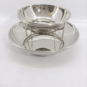 Nuevo diseño hecho a mano de metal de acero inoxidable tazón para mezclar con soporte de hierro para utensilios de cocina tamaño y MATERIAL PERSONALIZADO - Product Image 4