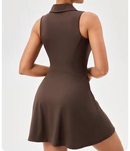 Robe d'entraînement de sport athlétique légère à séchage rapide pour femmes Nouveau polo de golf pour le tennis sans manches avec fermeture éclair - Product Image 1