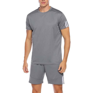 Camisas y pantalones cortos atléticos para hombre, conjunto deportivo de manga corta, chándal informal de verano con servicio OEM - Product Image 3