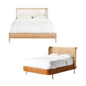 Juego de Cama de Madera Maciza Natural Ecológica, Cama de Madera Súper Cómoda, Tamaño King, Muebles de Dormitorio de Indonesia - Product Image 5