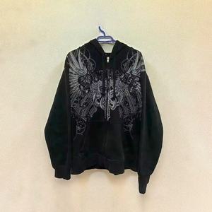 Sweat à capuche matelassé d'hiver délavé à l'acide avec logo, 100% coton, imprimé personnalisé et brodé en 3D, vente en gros - Product Image 1