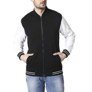 Chaqueta de Hip Hop Personalizada para Hombre, Estilo Streetwear, Tejido Jacquard, Tipo Varsity, Tallas Grandes, Cuello Alto, Impermeable, con Cierre - Product Image 1