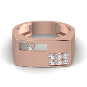 Bague de fiançailles élégante pour homme en argent sterling 925, sertie de diamants en clos, clarté VVS, bijoux fins et tendance - Product Image 2