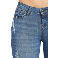 Jean slim taille haute extensible personnalisable pour femme, couleur unie, style streetwear, respirant et écologique