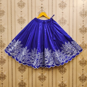Shoryam Fashion Lehenga Choli pour enfants, longueur au sol, bleu royal, brodé de motifs floraux ethniques |   Vente en gros de robes de fête pour filles, mariage, Diwali - Product Image 4