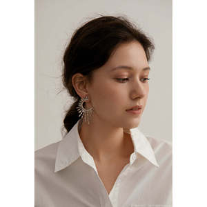 Bagues de mode blanches élégantes et audacieuses, boucles d'oreilles tendance - Product Image 6