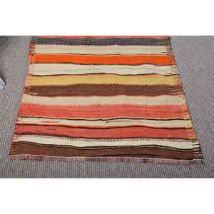 Tapis turc vintage 2,6x10,8 pi (78x328 cm), tapis persan rouge - Product Image 5