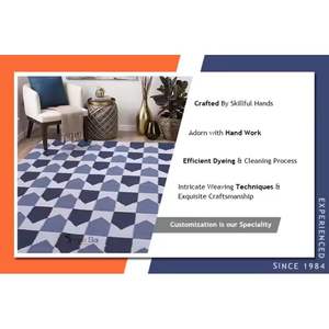 Tapis en laine Offre Spéciale fabriqués à la main Textiles à motifs abstraits uniques tissés par des artisans qualifiés Matériau en coton à haute durabilité - Product Image 4