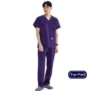 Bata de laboratorio sedosa para hospital de verano, bata de farmacia, abrigo de consulta antiestático, cintura con lengüeta, doble función para hombres y mujeres - Product Image 6