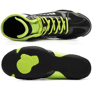 Botas de Boxeo Duraderas y Ligeras con Cuello Acolchado, Suela Flexible, Cierre de Cordones, Cuero/Cuero Sintético, Transpirables y Antideslizantes - Product Image 1