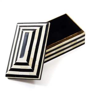 Cajas de anillos con incrustaciones de hueso de alta calidad hechas a mano, joyero, caja de almacenamiento de resina decorativa - Product Image 1