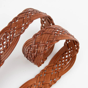 Ceinture en cuir vintage faite à la main, durable, pour femmes et hommes, design tressé réglable, idéale pour jeans, golf, affaires, excellent cadeau - Product Image 5