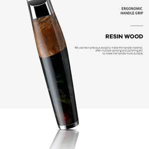 Vente en gros de coutellerie OEM ODM personnalisée Couteau de cuisine professionnel japonais en acier Damas avec manche en bois et résine - Product Image 5