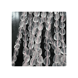 ลูกปัดหินควอตซ์สีชมพูกุหลาบธรรมชาติระดับพรีเมี่ยมเรียบประมาณ10-15มม. อัญมณีขนาดสำหรับทำเครื่องประดับลูกปัดพลอยพรีเมี่ยม - Product Image 4