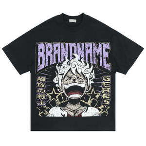 2025 Top Tendance Boxy Fit O-Neck T-Shirt pour Hommes Coton Sérigraphie Solide Surdimensionné Poids Lourd DIY Street Style Personnalisé Tricoté - Product Image 1