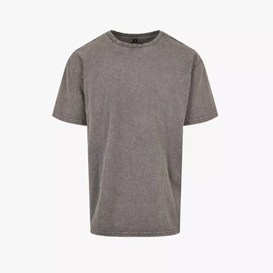 Camiseta extragrande, camiseta pesada lavada con ácido para hombre, diseño liso, ajuste cómodo. - Product Image 1