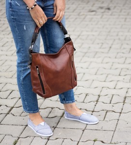 Sac à main à bandoulière en cuir marron cognac pour femme sac à main de tous les jours LHB-0065 - Product Image 4