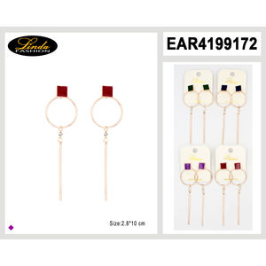 Boucles d'oreilles multi-cercles Linda Fashion en alliage plaqué argent, bijoux de mode unisexe - Product Image 4