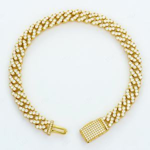 925 <b>Sterling</b> <b>Silver</b> Moissanite Diamond GRA Certified Hip Hop Rapper Style Iced Out Single Row Fancy Cuban Link <b>Bracelet</b> For <b>Men</b> - Product Image 4