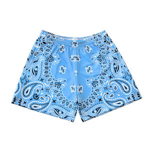 2025 Custom Colors Printed Men's Mesh <b>Bandana</b> Shorts Quick Dry 100% Polyester Custom Paisley Print Mesh Basketball Shorts - Product Image 3
