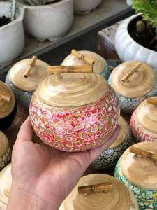 Pot en bambou élégant avec incrustation de coquille d'œuf du Vietnam pour le rangement de bijoux de luxe et la décoration de table de toilette de chambre à coucher haut de gamme - Product Image 6