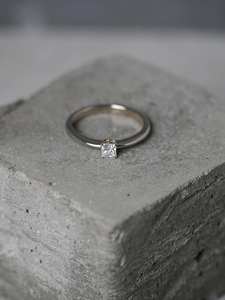 4mm Princess Cut Moissanite Engagement <b>Ring</b> | Gold or <b>Silver</b> <b>Solitaire</b> Minimalist <b>Ring</b> | Bridal Wedding Fine Jewelry OEM - Product Image 5