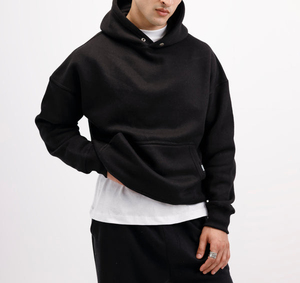 Logotipo personalizado de calidad superior 100% algodón Puff impresión 450gsm sudaderas con capucha Casual hombres pulóver Sudadera con capucha - Product Image 4