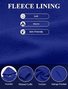 Nouveaux hommes coton polaire sweat à capuche décontracté à manches longues sweats à capuche pull mode cordon à capuche avec poche Kanga - Product Image 5