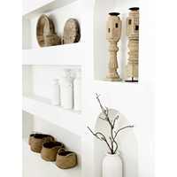 Support de bougie sculpté à la main vintage indien - Différents styles Décoration d'intérieur Bougies piliers 100% naturelles