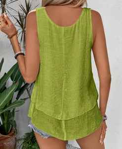 Blusa sólida con cuello redondo, elegante blusa fruncida de manga corta para primavera y verano, ropa de mujer - Product Image 3