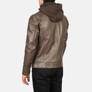 Chaqueta de Cuero Genuino para Hombre 2026, Chaqueta de Invierno con Capucha y Logotipo Personalizado, al Mejor Precio al por Mayor en Pakistán - Product Image 5