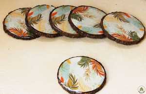 Posavasos de madera personalizado con diseño Meena pulido, posavasos decorativo de mesa de comedor de resina para boda - Product Image 4