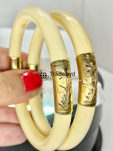 Brazalete de Diseño con Incrustaciones de Hueso, Joyería Unisex Elegante, Engaste de Bisel de Primera Calidad, Regalo para Ocasiones Especiales, para Comercio Minorista de Moda - Product Image 4