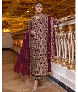 ชุดสูท Georgette salwar kameez พร้อมงานปักลายหินชุดเสื้อผ้าผู้หญิงอินเดียและปากีสถาน - Product Image 1