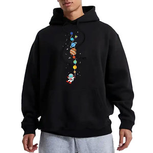 Premium 600 GSM 100% coton surdimensionné pull à capuche pour hommes poids lourd goutte épaule audacieuse pour bouffée impression Design hiver solide - Product Image 3