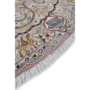 Tapis en laine et soie noués à la main Gulmarg - Pae-4065 - Rose et violet - Médaillon abstrait rectangulaire - Pour la maison, le couloir, la chambre, la chambre des adolescents - Taille de la pièce - Product Image 4