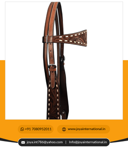 Western <b>Leather</b> Headstall / Bridle Horse Tack in Brown with Hand Carving / <b>Tooling</b> <b>Work</b> Multifunctional - Product Image 6