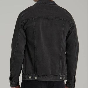 Veste en jean à manches longues pour hommes manteau en jean bleu léger vêtements d'extérieur de style de rue personnalisables pour un usage quotidien - Product Image 2