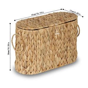 Oval water hyacinth <b>basket</b> with lid Handmade Storage <b>Basket</b> Wholesale eco-friendly Made in Vietnam - Product Image 3