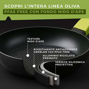 Padella Antiaderente in Ceramica Moderna 28 cm, Set di Pentole Linea Oliva per Cucina - Product Image 6