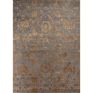 พรมขนสัตว์ผสมไหมไผ่ถักมือสีน้ำตาลเบจลายดอกไม้ สำหรับบ้าน ห้องนั่งเล่น ทางเดิน วัสดุวิสโคส รุ่น Esk-624 Chaos Theory - Product Image 1