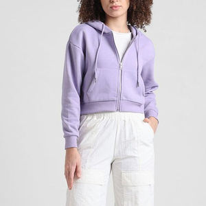 Sudadera Corta Personalizada para Mujer, Sudadera Informal de Tela Suave Lavada, Sudadera Corta con Estampado para Mujer - Product Image 1