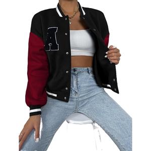 เสื้อแจ็คเก็ตครอปท็อปสไตล์วาร์ซิตี้สำหรับผู้หญิงจาก MOVATEXTILES สีสันสวยงาม ทรงหลวม สไตล์ลำลอง พร้อมปักลาย - Product Image 4