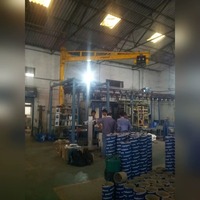 Grue de potence au sol durable 0 type de pilier d'acier doux de 5 tonnes 2.5 portée de 8m 220 240V OEM résistant de grue de manipulation matérielle