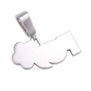 Colgante de Plata de Ley 925 con Letra Personalizada y Diamante Moissanita de Corte Brillante Redondo, Estilo Hip Hop, Regalo para Hombre - Product Image 4