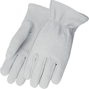 Guantes de conductor de cuero de grano de oveja blanco de alta calidad construcción protectora para vacas ovejas cabras para trabajo de jardín - Product Image 5