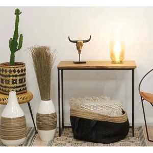 Vase à cylindre au design moderne bocaux à bougies en bambou filé en jonc de mer Plaques de décoration de table avec glaçure mate à bon prix - Product Image 5