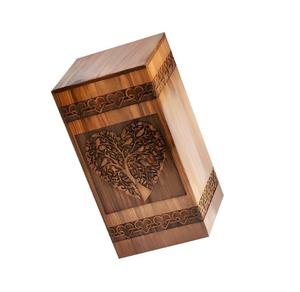 Urna personalizada para cenizas humanas Madera de mango con diseño de árbol de corazón Caja de urna La mejor urna para cenizas para papá - Product Image 2