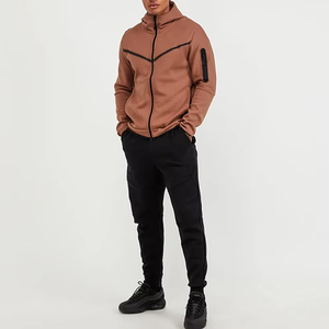 Ensemble de jogging deux pièces pour homme, survêtement en polyester, molleton technique, sweat à capuche zippé intégral, pantalon de jogging - Product Image 2